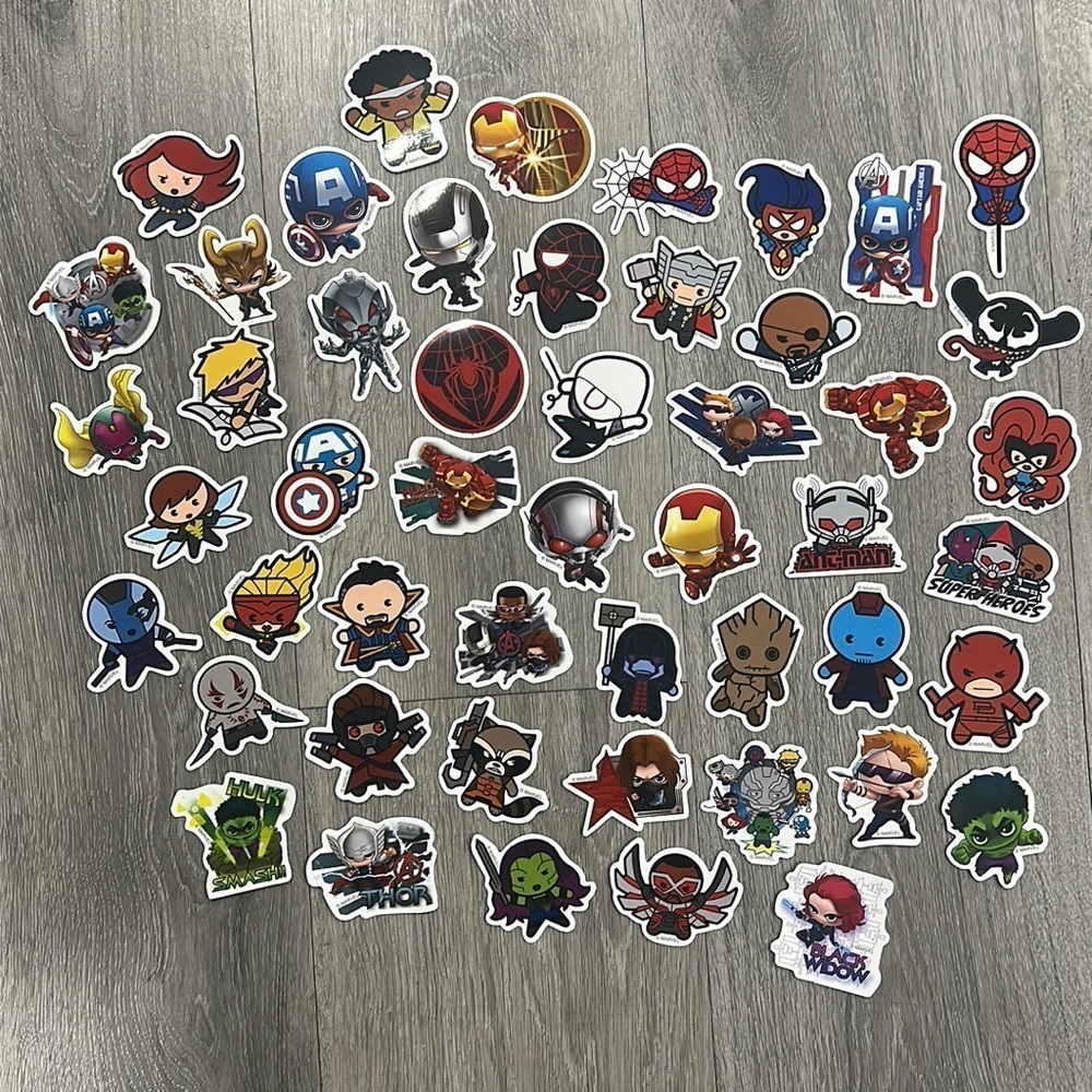 50 Assorted Marvel Stickers NEW Arts & Crafts Kids Stickers Boy Girl Sticker